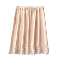DRESSPLUS MALL Half Length Womens Dress Underskirt Slips Lace Flower Innerwear High Waist Lining Petticoat Simple Underdress Safety Skirt Petticoat Summer