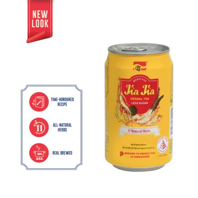 JJ Jia Jia Herbal Tea Heritage Less Sugar Case, 300 ml (Pack of 24)