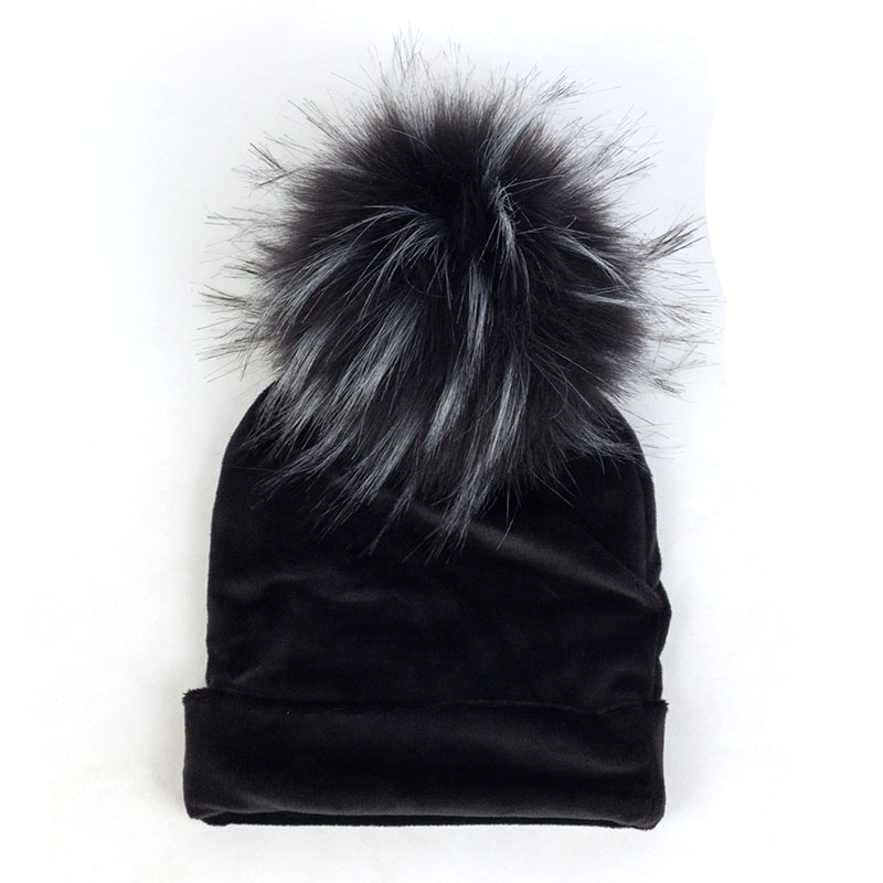 Nbhgy geebro mùa đông warme chế độ niedlichen bé mädchen jungen Samt Beanie hüte Ins solide Weichen diken flanell Babys Kinder giả pelz Pom Pom Túp lều mkjiu