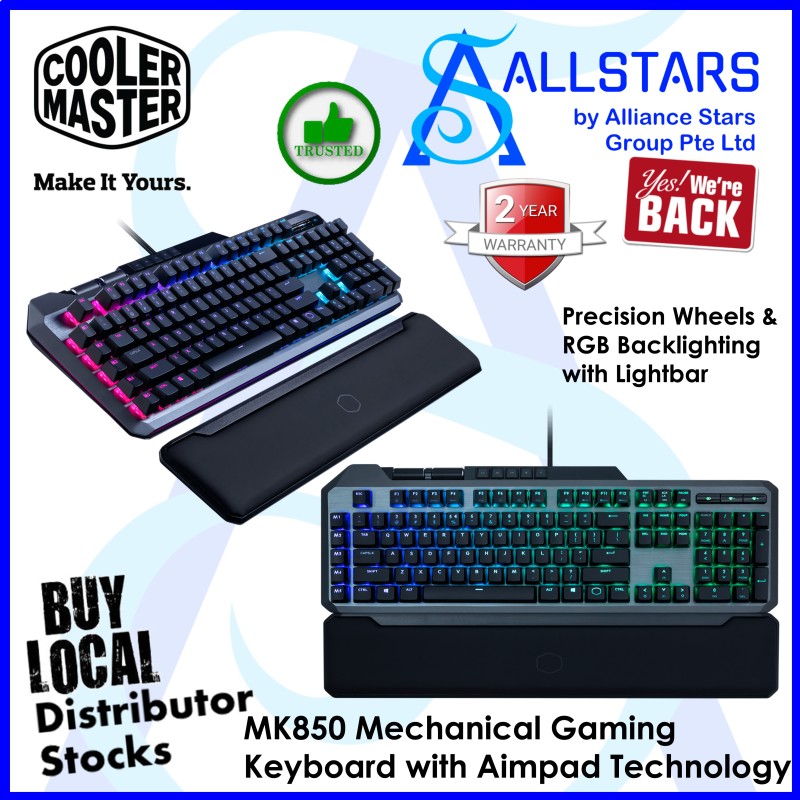 (ALLSTARS : We are Back Promo) CoolerMaster MK850 Mechanical Gaming Keyboard with Aimpad Technology / Precision Wheels & RGB Backlighting with Lightbar (MK-850-GKCR1-US) (Warranty 2years with Local Distributor BanLeong) Singapore