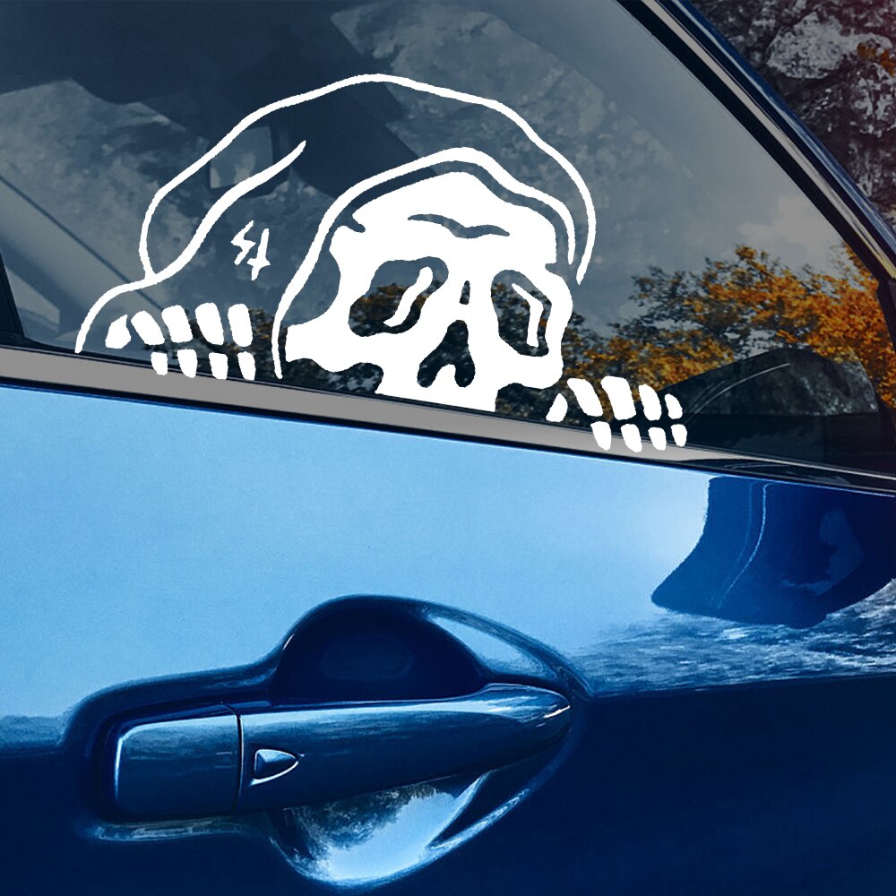 Skull Creative Car Sticker Cute Grim Reaper Ghost Rear Windshield Modified  Car Sticker Car Window Sticker