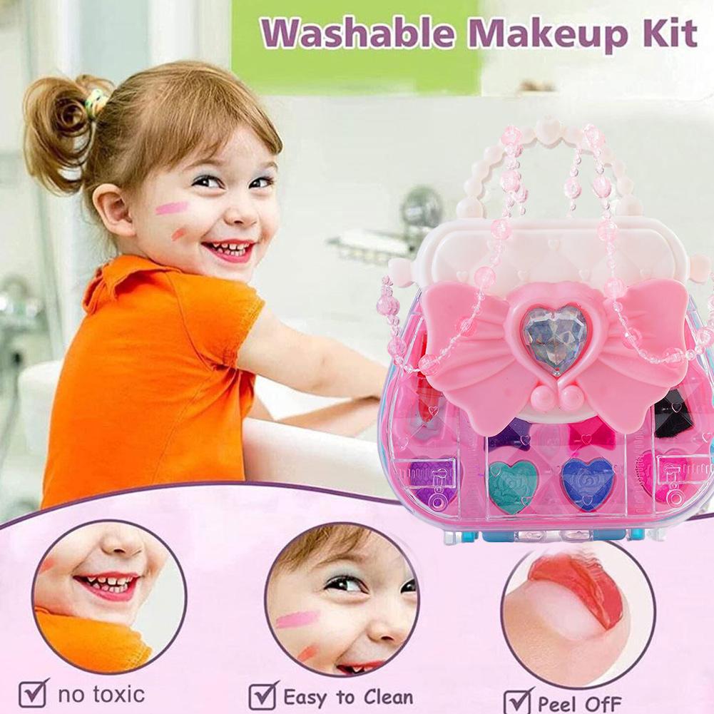 Bé Cô Gái Giả Vờ Bộ mỹ phẩm Cô Gái Trang Điểm Bộ đồ hộp Xách Tay trang điểm Mainan Kit chơi K4J4