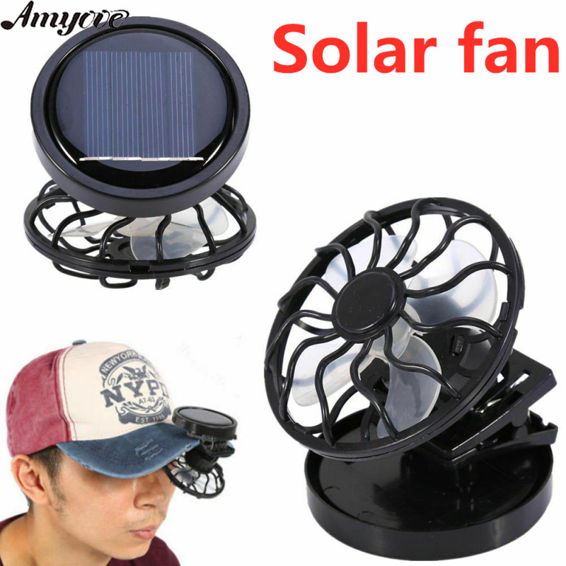 Clip-on Hat Mini Clip Solar Sun Energy Power Panel Cell Cooling Fan Cooler