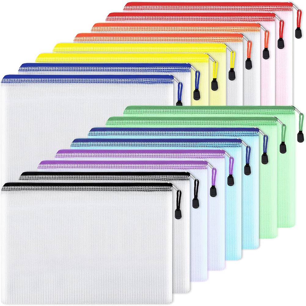 Lưới túi khóa kéo nhựa không thấm nước tài liệu Pouch đa năng cho du lịch lưu trữ thiết bị văn phòng nhà tổ chức Túi Túi giày