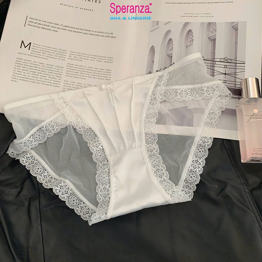 Quần lót lụa satin Speranza, quần lót ren gợi cảm mỏng giữa eo liền mạch thoáng khí -SPQ1537SH