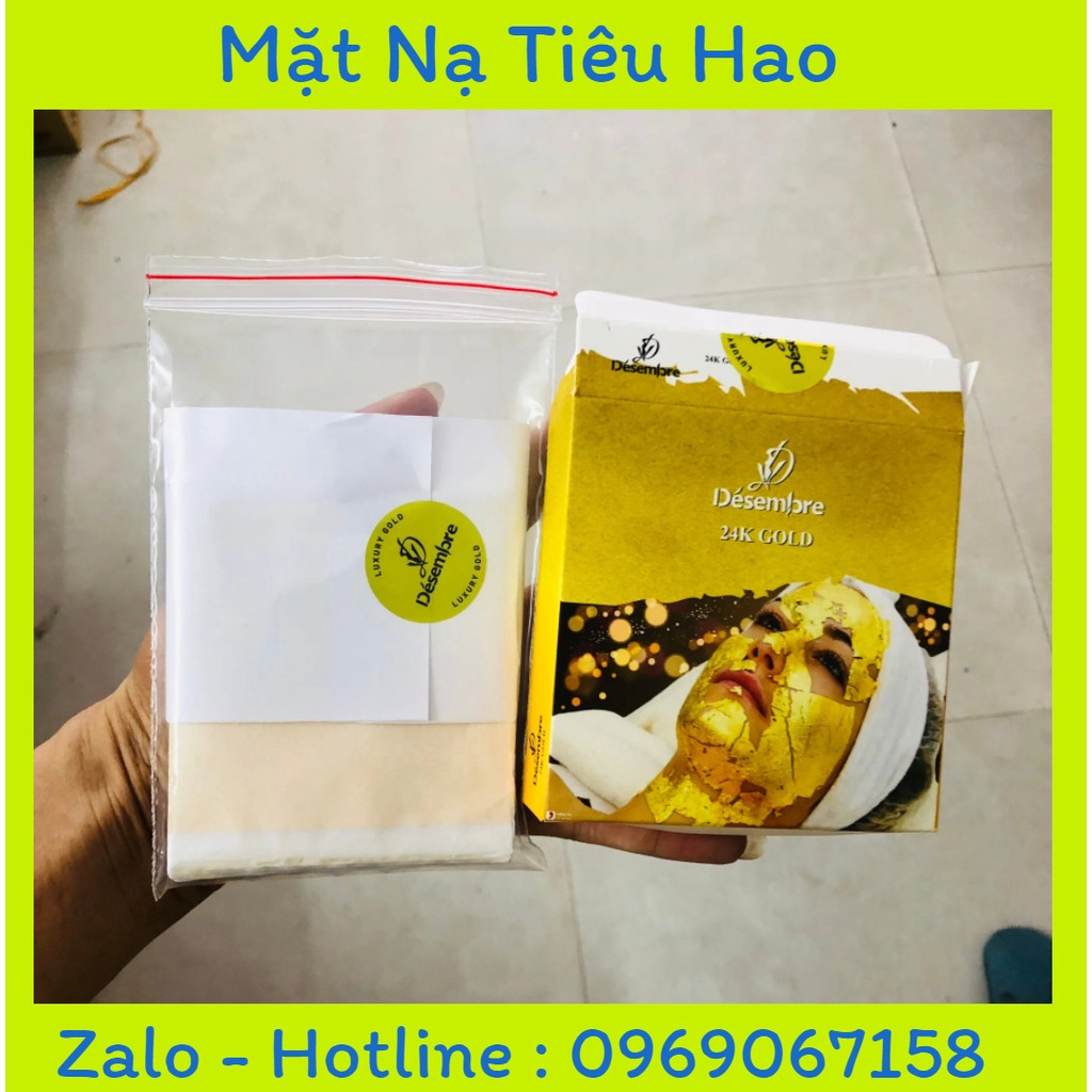 Mặt nạ vàng lá desembre 24k 9x9 cm hộp 100 miếng loại 1