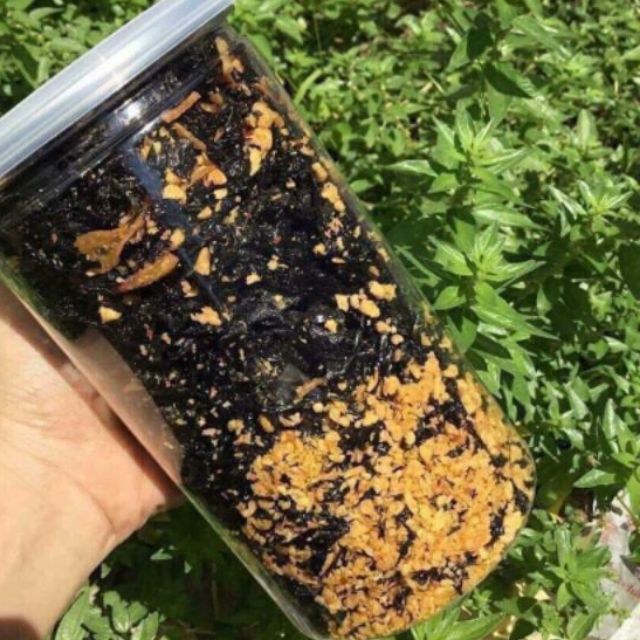 Rong biển cháy tỏi lon pet 150gr