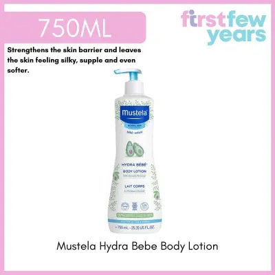 Mustela Hydra Bebe Body Lotion 750ml [UPSIZED] 1 / 2 / 3 / 4 Packs - By First Few Years (Exp Sep 2023)