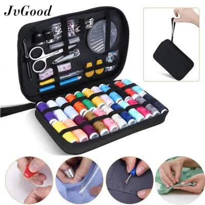 JvGood Sewing Kit with 90 Sewing Accessories, 24 Thread Reels Sewing Tools Mini Sewing Kit for Beginners Traveller Emergency Family With Zipper Portable Case