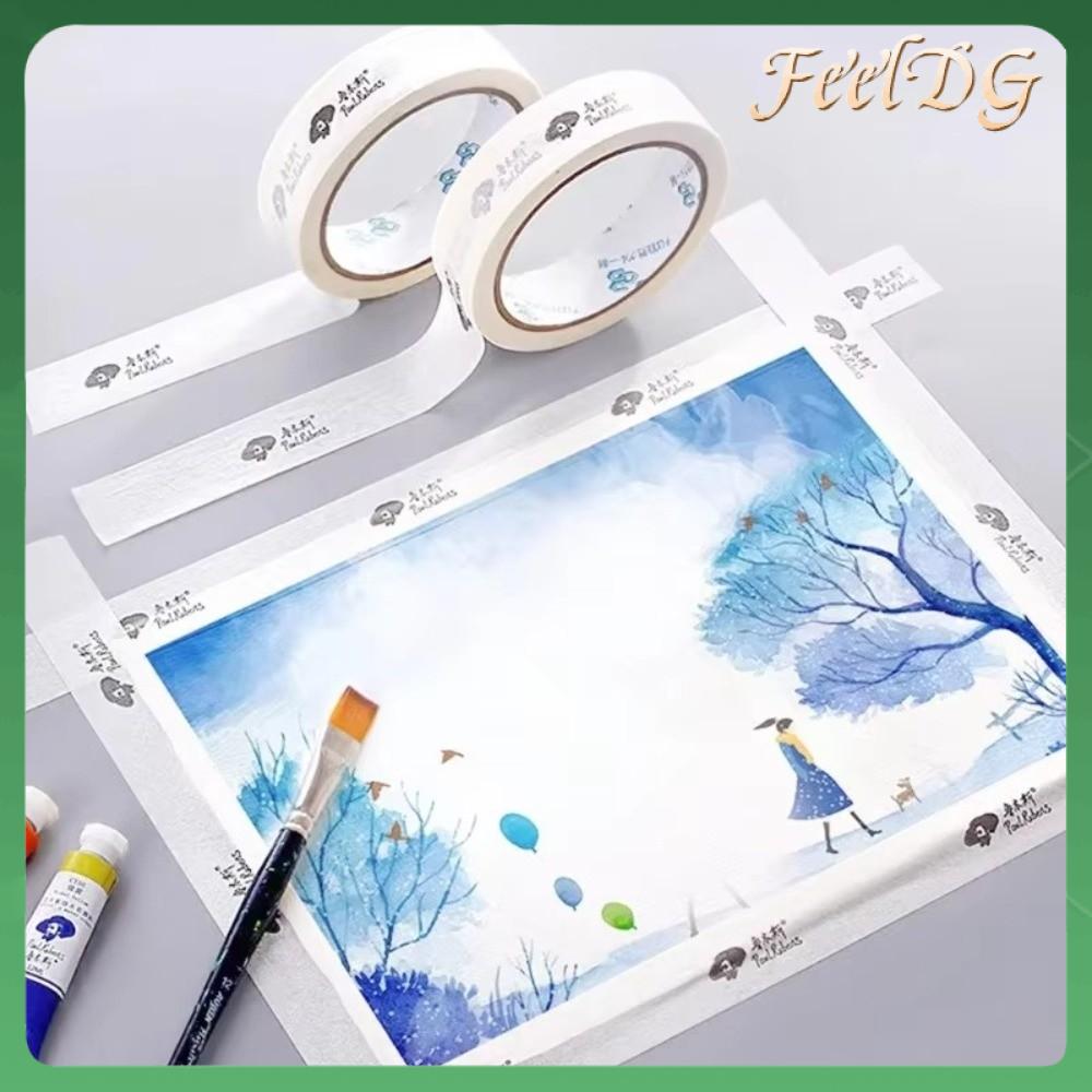 FEELDG 1/2Roll Chiều dài 20m Băng keo che màu nước Chiều rộng 25mm Keo dán dính Băng Washi nghệ sĩ Sáng tạo Giấy Washi Băng keo che sơn Vẽ phác thảo