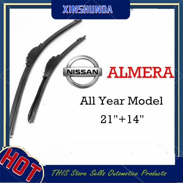 Xsd Nissan almera lưỡi gạt nước Bộ/cặp cho tất cả các năm xe mô hình cửa gạt nước (loại chuối silicon) từ wifer (đặc biệt cho biển)