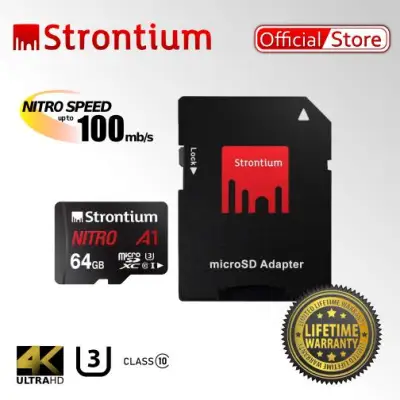 STRONTIUM NITRO A1 64GB 100mb/s MICRO SD CARD w/ SD ADAPTER
