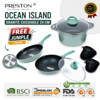 Preston Ocean Island Granite 3 IN 1 SET Free Hand Clip Panci Anti Lengket Kapasitas Besar - RD