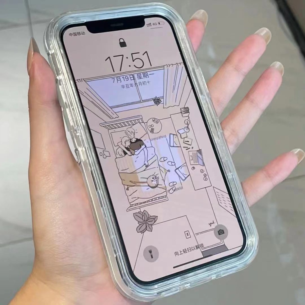 Ốp Ốp chống sốc khe cắm thẻ giáp trong suốt sang trọng cho iPhone 11 12 13 14 15 16 Pro Max Plus 6 6