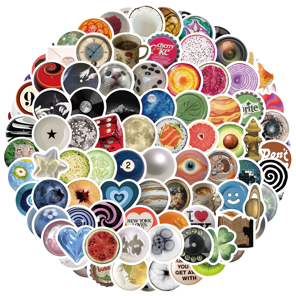 100Pcs Phim Hoạt Hình Retro Thông Tư các đồ vật nhỏ nhãn dán tranh vẽ tường Cho Mũ Bảo Hiểm Xe Đạp viết tay Bút Chì Trường Hợp Decals Lanlanstickersworld