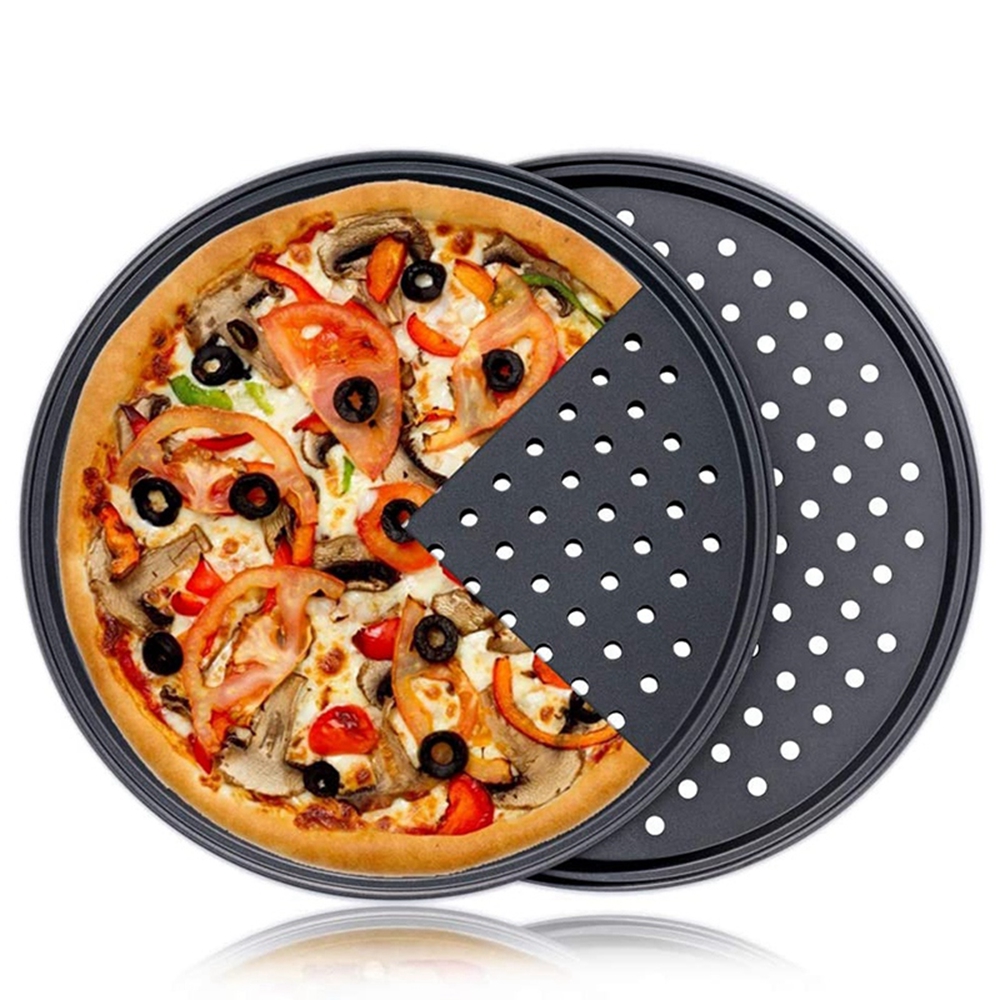 BAIN Thép carbon Tiệc nướng ngoài trời Lưới kim loại Màn hình bánh kếp Dụng cụ nhà bếp Khay lưới Pizza Khay Pizza Món nướng Đồ nướng Chảo pizza