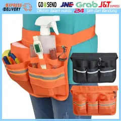 Tas Pinggang Petugas Kebersihan / Tas Ob Caddy Bag / Tas Cleaning Service / Tas Ikat Pinggang - hitam oranye Dengan strip Cahaya Refleksi