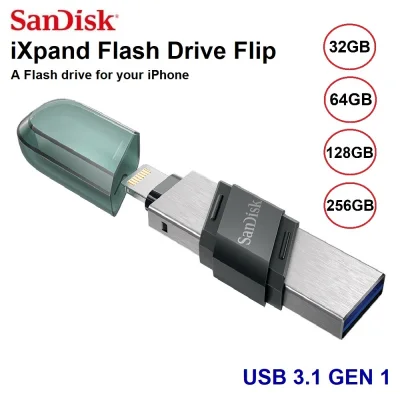 SanDisk iXpand Flash Drive Flip USB 3.1 Gen 1 iPhone X 11 12 Pro Max iPad Lightning USB SDIX90N