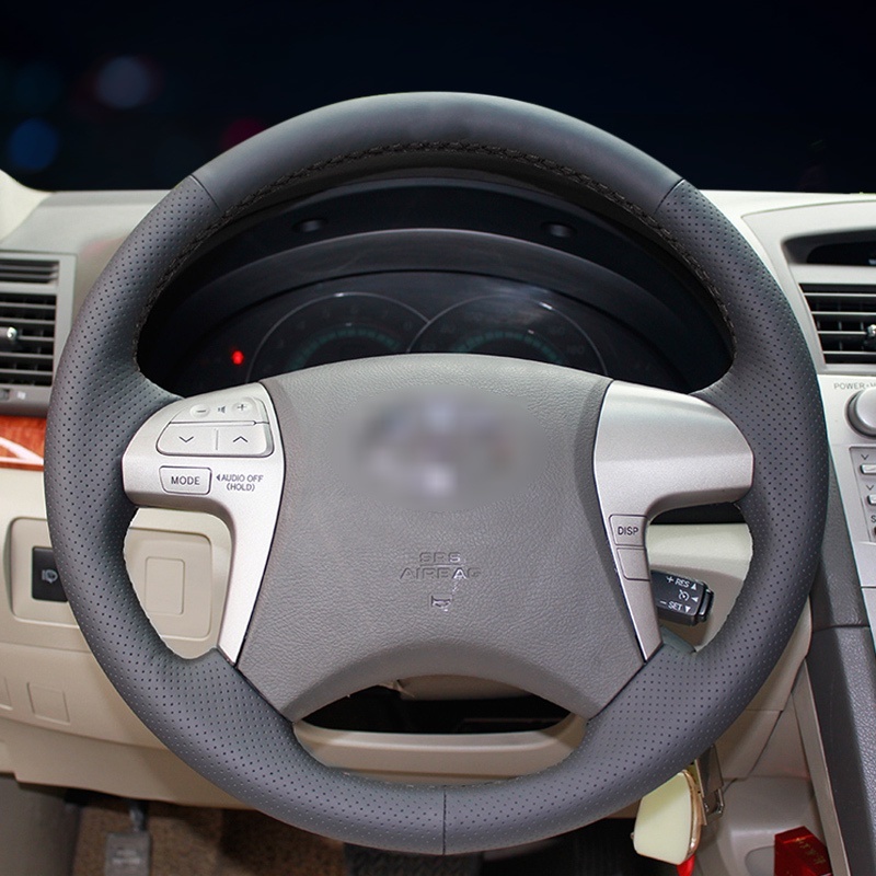 Black genuine leather car steering wheel cover for toyota fortuner 2011-2015 hilux 2011 2012 2013 2014-2015