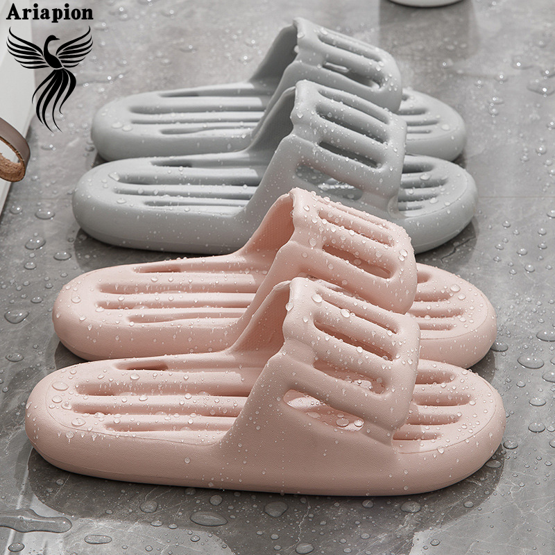 AriaPion丨Breathable Non-Slip Indoor Slippers for Men and Women - Comfortable PVC Flip Flops with Hollow Design ราคา 72 บาท*ส่งฟรี