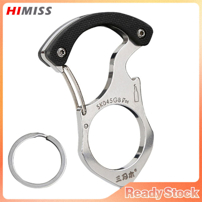 HIMISS Ô tô dành cho nam Keychain Mặt dây chuyền vòng đeo chìa khoá đa năng bằng thép không gỉ xe an toàn khóa bị hỏng cửa sổ nón