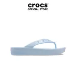 Dép Xỏ Ngón Nữ Crocs Classic Platform Meta Pearl - Blue Calcite