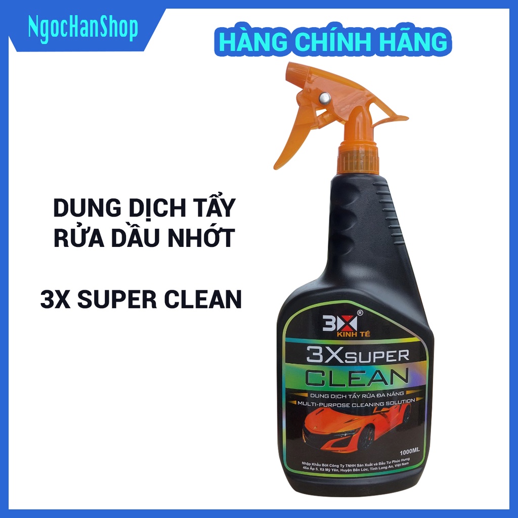 Dung dịch rửa xe tẩy dầu mỡ 3x super clean 1000ml