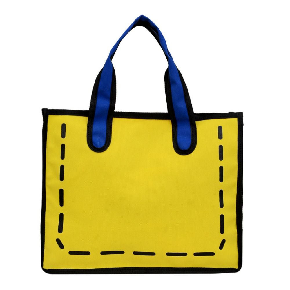 YEAHGIRL Di động Túi xách vẽ 3D Nylon Sức chứa lớn Túi tote đeo vai  Hoạt hình Túi mua sắm vải bố - 3