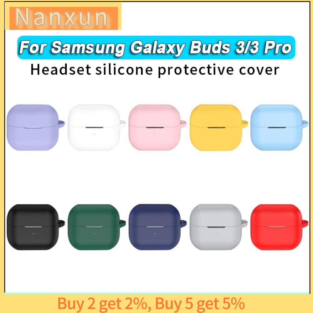 NWSJ Silicone Bao đựng tai nghe Tay áo Chống trầy xước Vỏ bảo vệ tai nghe Mềm Có móc Bảo vệ Cho Samsung Galaxy Buds 3/3 Pro