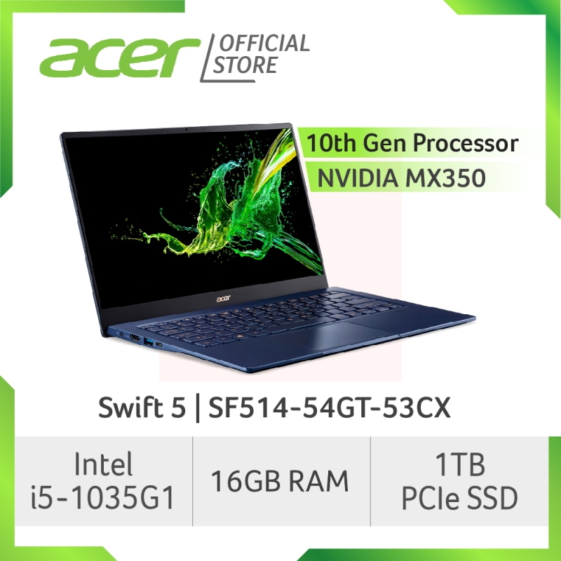 Acer Swift 5 SF514-54GT-53CX Thin and light Touch Screen laptop with LATEST 10 Gen Intel i5-1035G1 processor and 16GB RAM