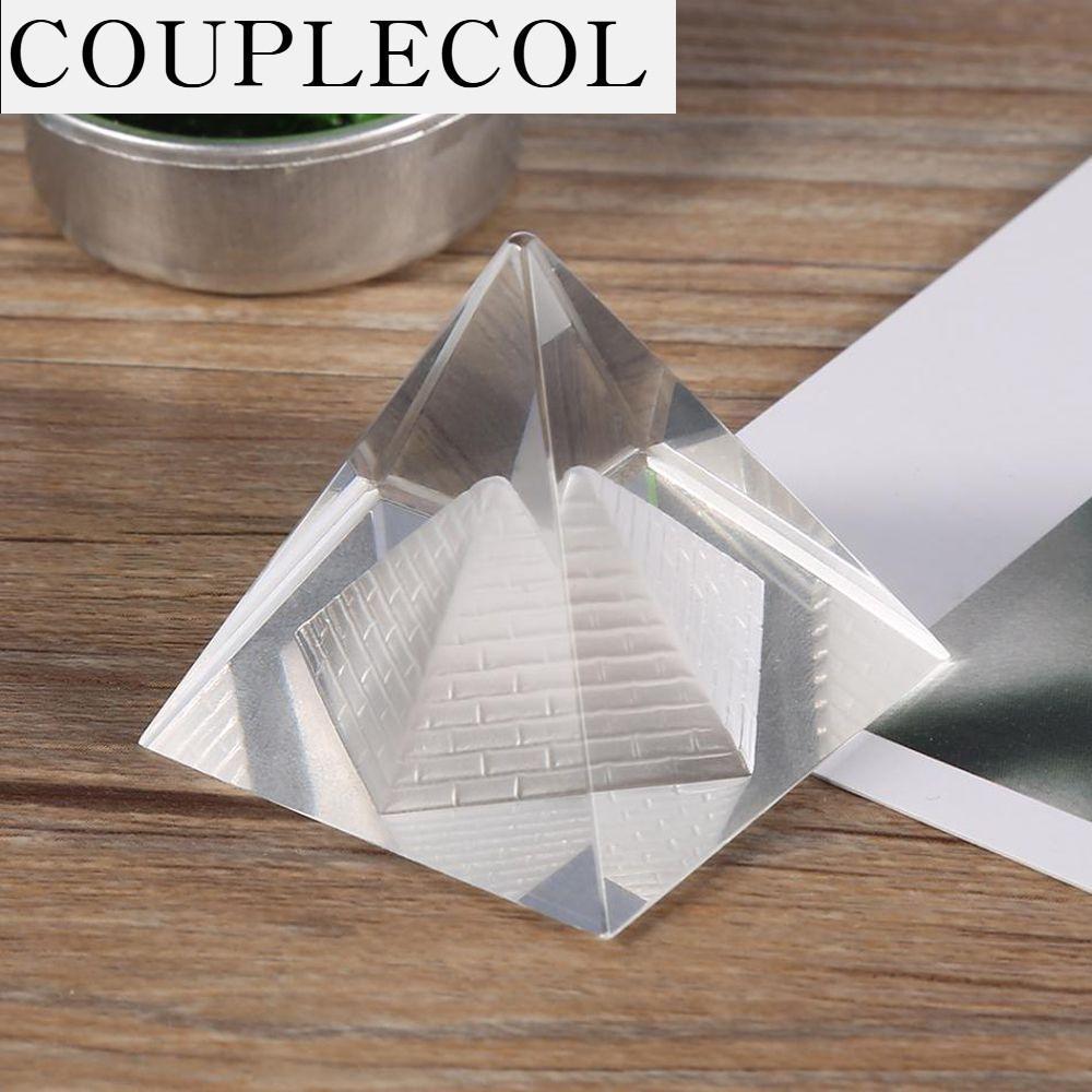 COUPLECOL มินิมอล Geomancy โปร่งใส แบบจำลองอาคารโบราณ ของตกแต่งบ้าน งานฝีมือ แกะสลัก เรอิกิ จักระ ฮีลลิ่ง ตกแต่งพีระมิด คริสตัลพีระมิด สเตอริโอพีระมิด ปิรามิดอียิปต์