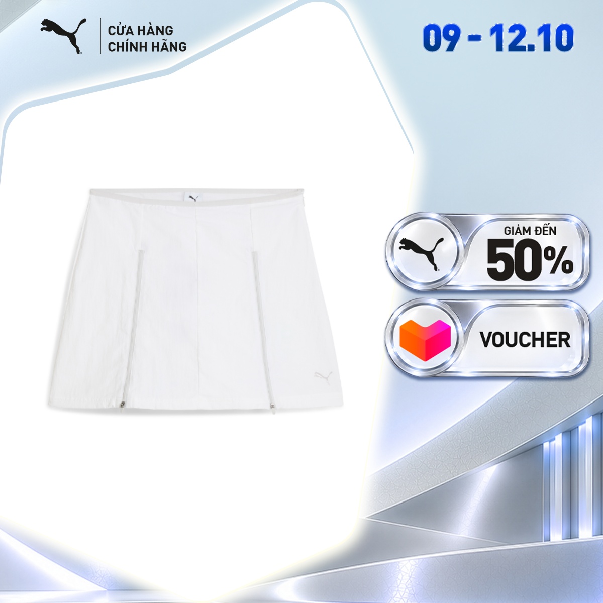Váy Thời Trang PUMA Nữ DARE TO Zip-Off Woven Skirt White Màu Trắng