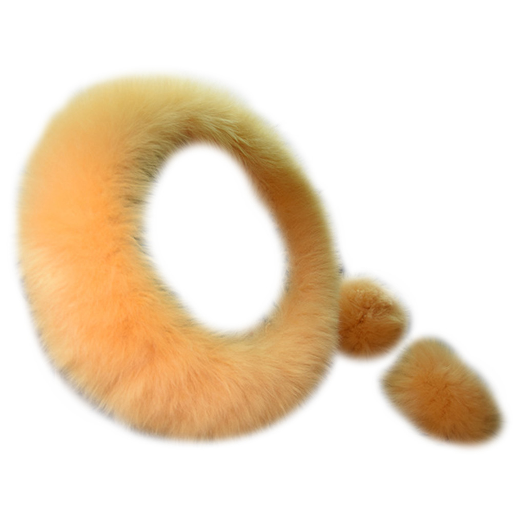Auto 3Pcs Warm Faux Fur Steering Wheel Hand Brake Gear Cover Auto Interior Accessory