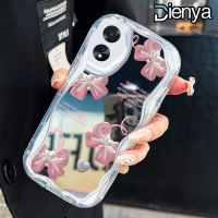 DIENYA Casing Hp Untuk OPPO A18 A38 A17 A17K A16 A16s A54s A15 A15s A35 A16K A16E A2x 5G Case Casing motif pita Cesing HP Kasing cermin Softcase Silikon Kesing