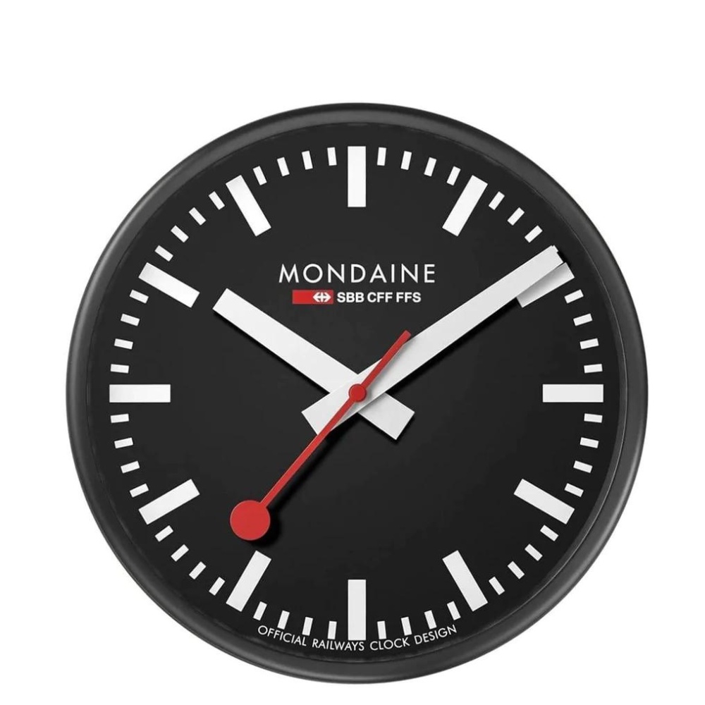 (Genuine Product, Guaranteed to Shop with Confidence) Mondaine Wall Clock 25 Cm, Black Kitchen Clock, A990.Clock.64Sbb ราคา 8,500 บาท*ส่งฟรี