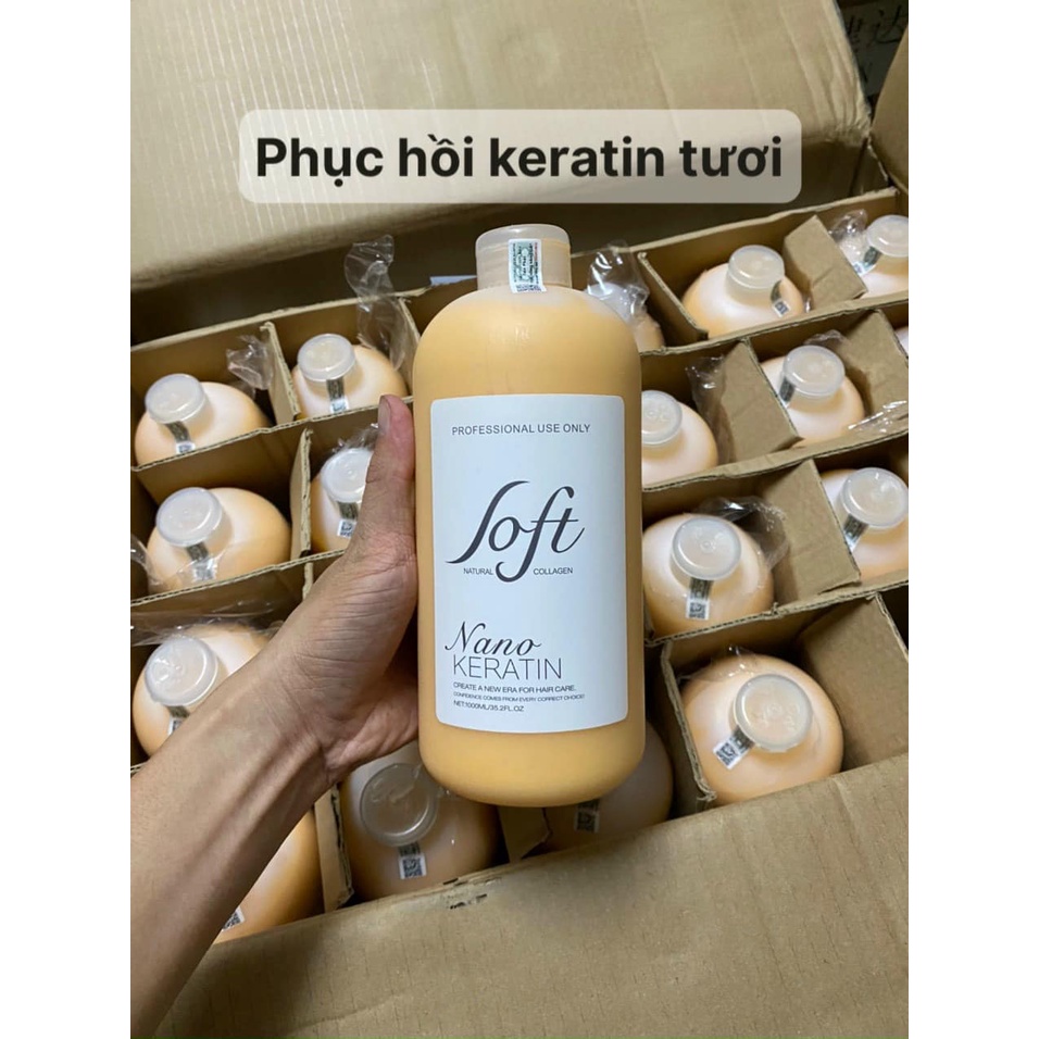 Keratin tươi Soft Nature Nano Keratin phục hồi tóc nát 1000ml AZ008
