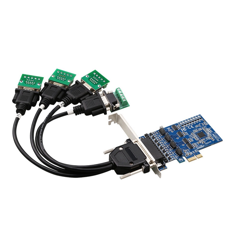 1 Piece PCI Expansion 4 Ports RS422 RS485 Expansion Card PCI-E to -422 -485 Multi-Serial Card PC+Metal