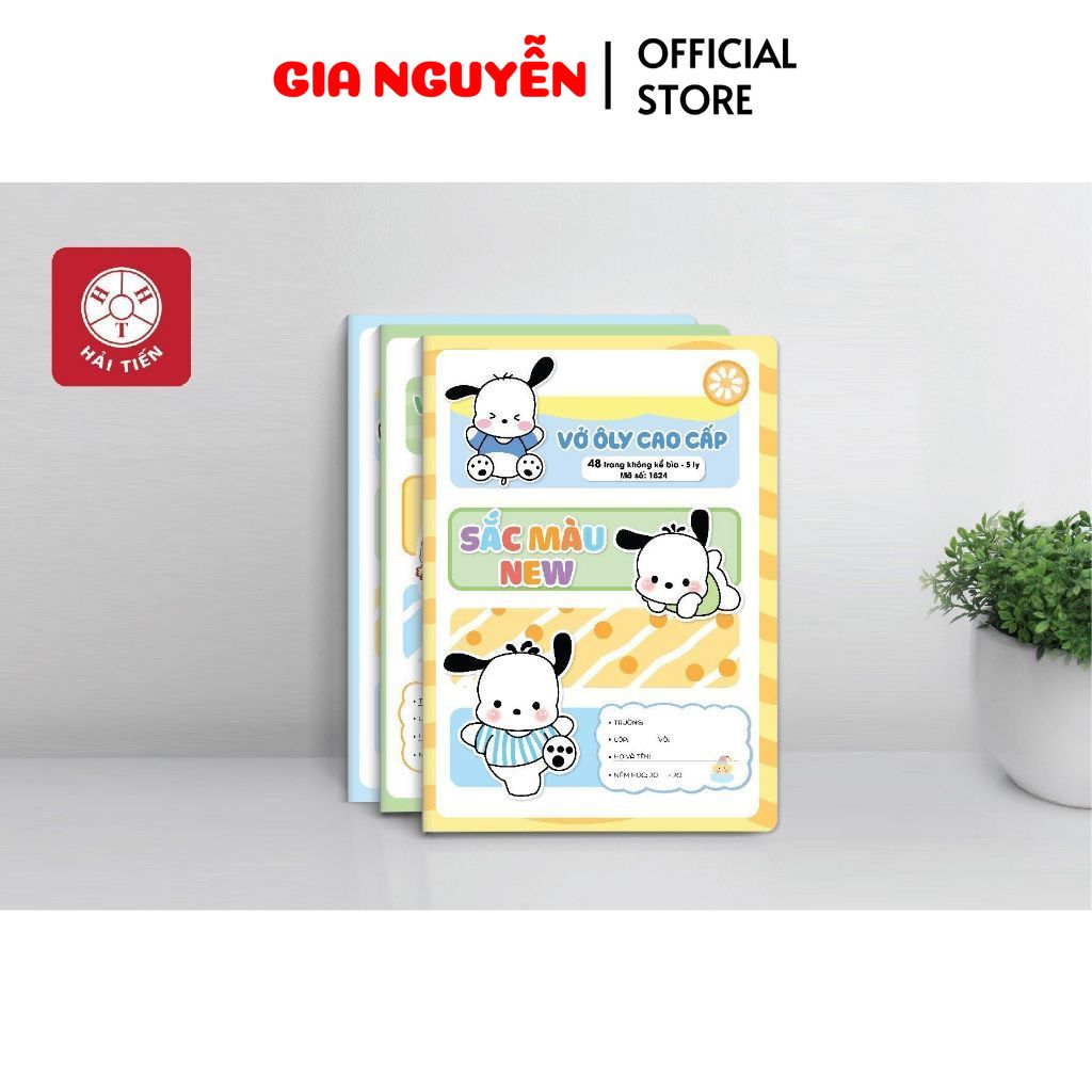 Gia Nguyễn - HẢI TIẾN Vở 4 ô ly Cao cấp - Sắc Màu New (48 trang, 80 trang) - Lốc 10/5 quyển