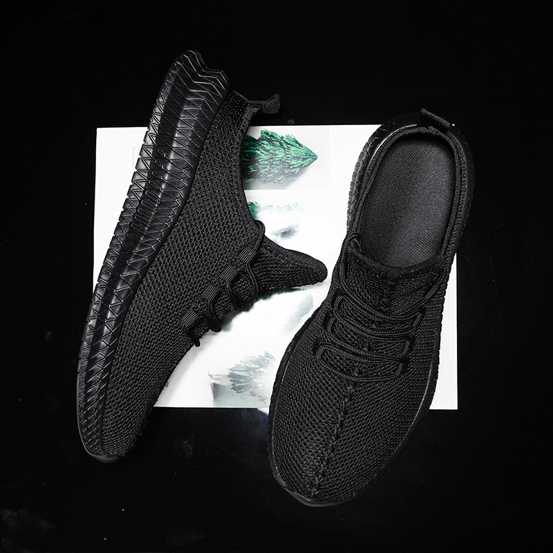 Men's Shoes Fashion Sneakers Korean Style Black Shoes for Men Flyknit Mesh White Shoes Sports Shoes for Men Leisure Shoes Plus Size 39-48
