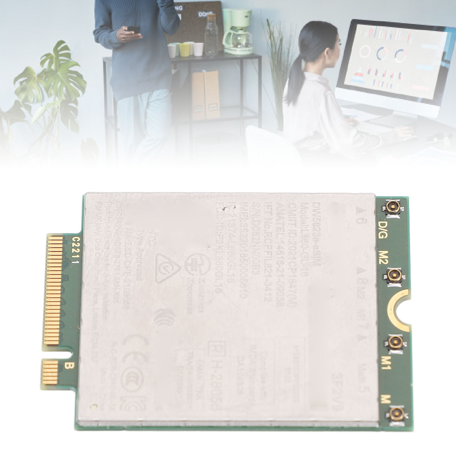 Garosa Thẻ mạng mô-đun 4G LTE L860 GL 16 DW5823E ESIM NGFF M.2 với tốc độ Internet 1Gbps cho Latitude 3440 3540 7440 Thẻ mạng 4G LTE cho độ chính xác 3480 3581 Nhiều băng tần Giá 1,313,000 Đồng*Miễn phí vận chuyển