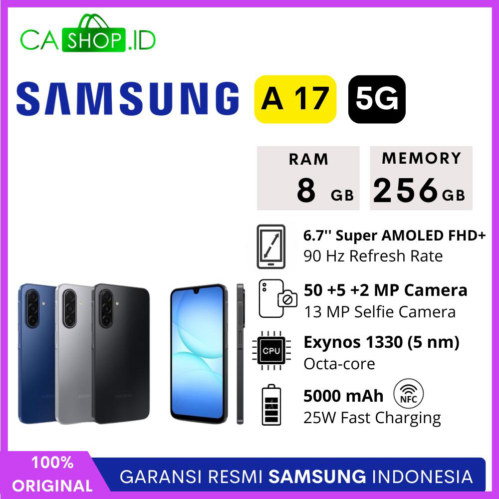 Samsung Galaxy A17 5G 8GB 256GB (8/256) - Garansi Resmi SEIN Harga  3,710,000 Ringgit*Penghantaran Percuma