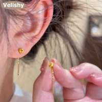 Velishy Jewelry Simple Golden Ruyi Earrings 2025 New Style Niche Light Luxury Texture Versatile Exquisite Sweet Earrings Earrings