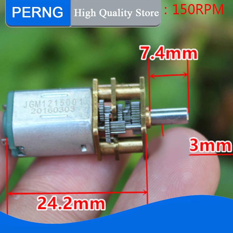 [PERNG] Tehe Micro N20 Bánh Động Cơ Tốc Độ Chậm Kim Loại Hộp Số Giảm Tốc Động Cơ Điện Tự Làm Đồ Chơi - 2