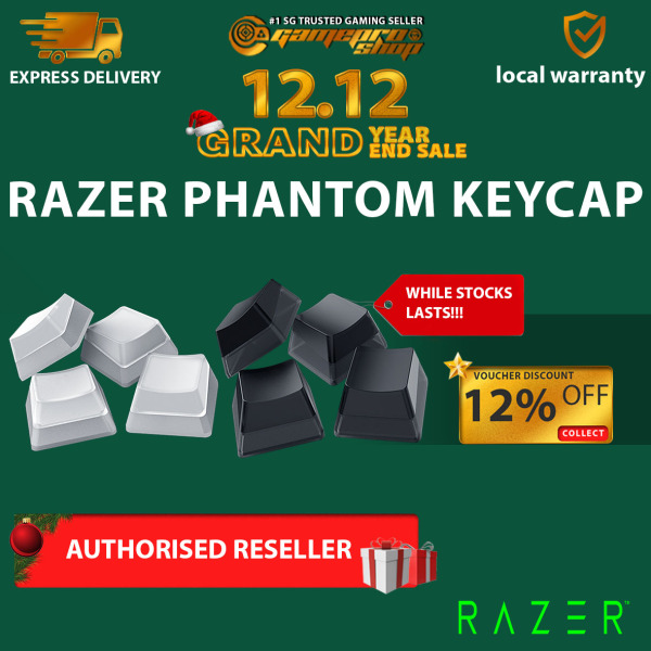 Razer Phantom Keycap Upgrade Set Available in Black or White Shine Through Design RGB Singapore