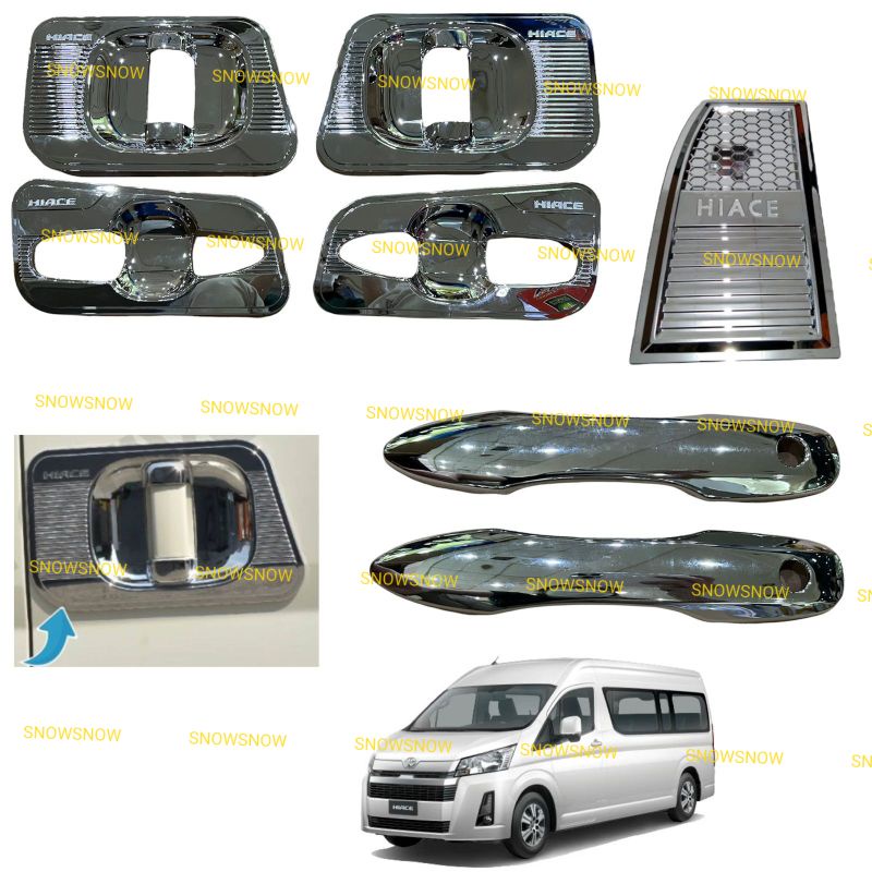 Paket Outer Handle Tank Cover Toyota Hiace 2020 2021 Chrome Giá 590,000 Đồng*Miễn phí vận chuyển