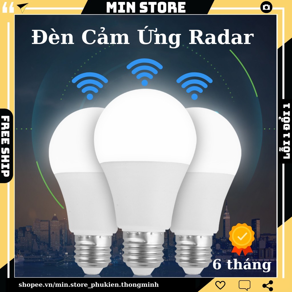 Đèn LED Cảm Ứng Chuyển Động Radar - Tự Động Bật Khi Có Người - Chỉ Hoạt Động Khi Trời Tối