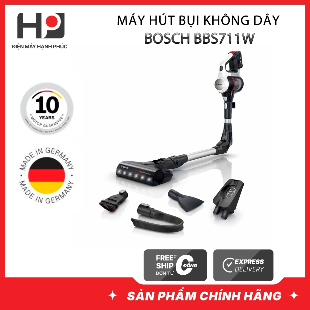 Máy hút bụi không dây Bosch BBS711W | Bảo hành 24 tháng chính hãng Giá 8,920,000 Đồng*Miễn phí vận chuyển