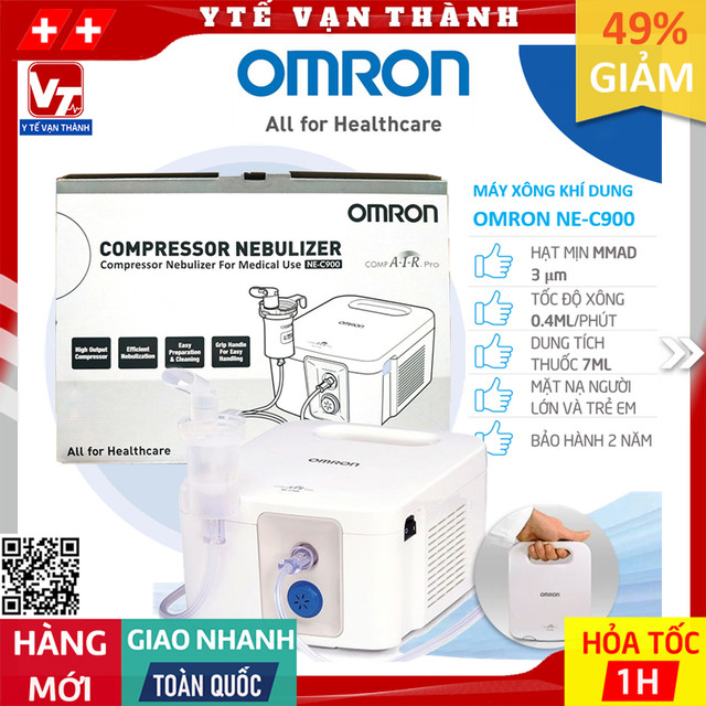 ✅ Máy Xông Khí Dung Mũi Họng Omron NE-C900 (C-900) | BẢO HÀNH 2 NĂM -VT0538 - Y Tế Vạn Thành