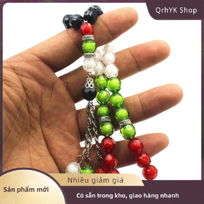Hàng có sẵn✨ Palestine cờ màu đất nước bản đồ Vòng đeo tay hồi giáo hạt nhỏ Acrylic tràng hạt thờ phượng Vòng đeo tay EID hồi giáo hạt cầu nguyện