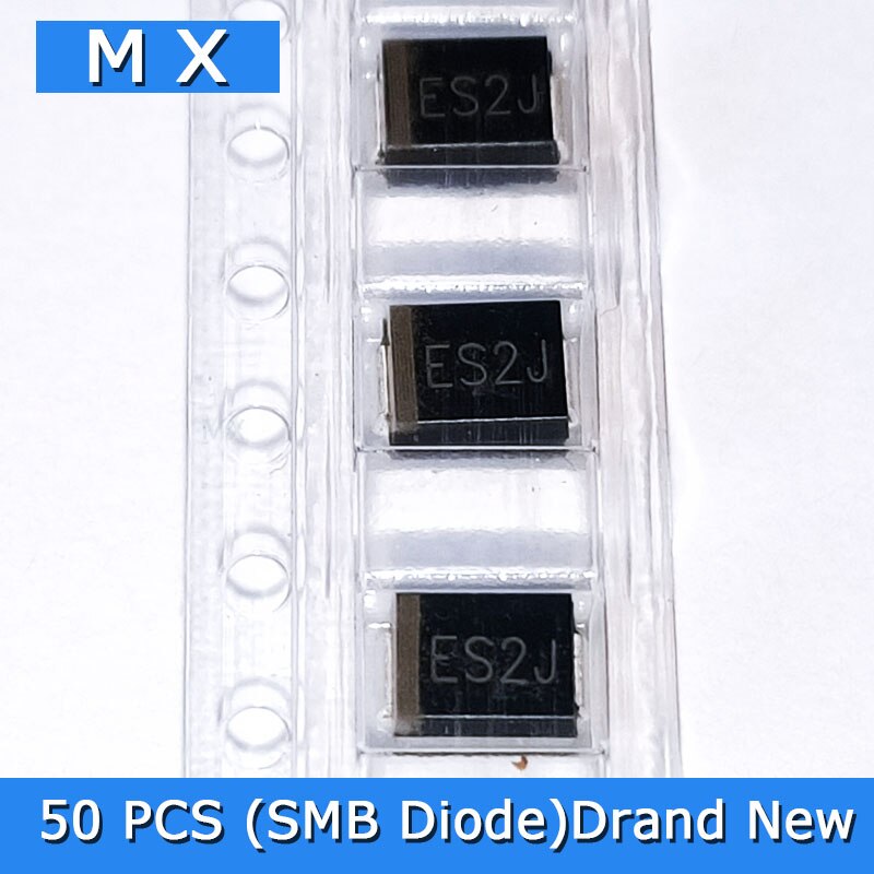 50pcs smd fast rectifier diodes es3d es2g es3j es2j es3g 1a 2a 50v 100v 150v 200v 300v 400v 600v 1000v do-214aa smb